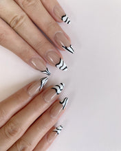 Load image into Gallery viewer, Hand-Painted Nebula Tip Almond Shaped Nails with Sticky Tabs &amp; Kit A082