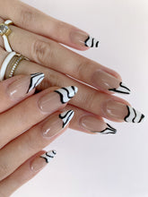 Load image into Gallery viewer, Hand-Painted Nebula Tip Almond Shaped Nails with Sticky Tabs &amp; Kit A082
