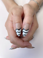 Load image into Gallery viewer, Hand-Painted Nebula Tip Almond Shaped Nails with Sticky Tabs &amp; Kit A082