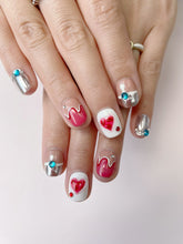Load image into Gallery viewer, Hand-Painted Frida’s Garden Short Square Nails with Sticky Tabs &amp; Kit F007