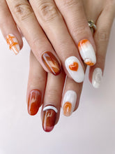 Load image into Gallery viewer, Hand-Painted Paws &amp; Hearts Short Oval Nails with Sticky Tabs &amp; Kit F009
