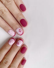 Load image into Gallery viewer, Hand-Painted Blossom Bubbles Short Square Nails with Sticky Tabs &amp; Kit F046