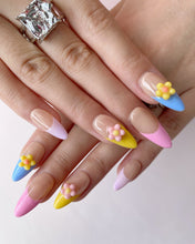 Load image into Gallery viewer, Hand-Painted Sunset Mirage 3D Carved Almond Shaped Nails with Sticky Tabs &amp; Kit A169