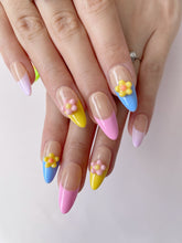 Load image into Gallery viewer, Hand-Painted Sunset Mirage 3D Carved Almond Shaped Nails with Sticky Tabs &amp; Kit A169