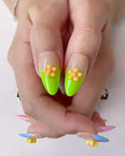 Load image into Gallery viewer, Hand-Painted Sunset Mirage 3D Carved Almond Shaped Nails with Sticky Tabs &amp; Kit A169