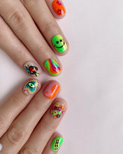 Load image into Gallery viewer, Hand-Painted Zombie Candy Short Square Nails with Sticky Tabs &amp; Kit F018