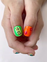 Load image into Gallery viewer, Hand-Painted Zombie Candy Short Square Nails with Sticky Tabs &amp; Kit F018
