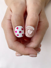 Load image into Gallery viewer, Hand-Painted Cotton Candy Short Square Nails with Sticky Tabs &amp; Kit F013