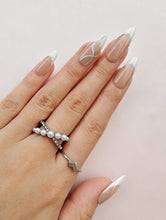 Load image into Gallery viewer, Hand-Painted Line of Love Almond Shaped Nails with Sticky Tabs &amp; Kit A086